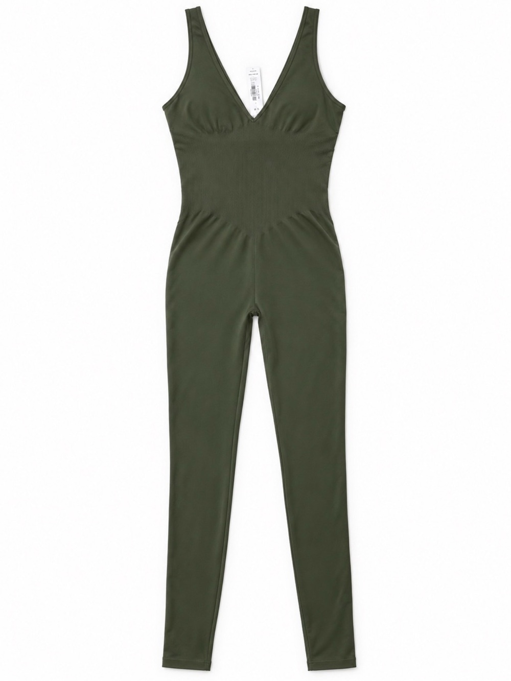Victoria’s Secret PINK Olive Green Full-Length Lycra Jumpsuit Size S NWT